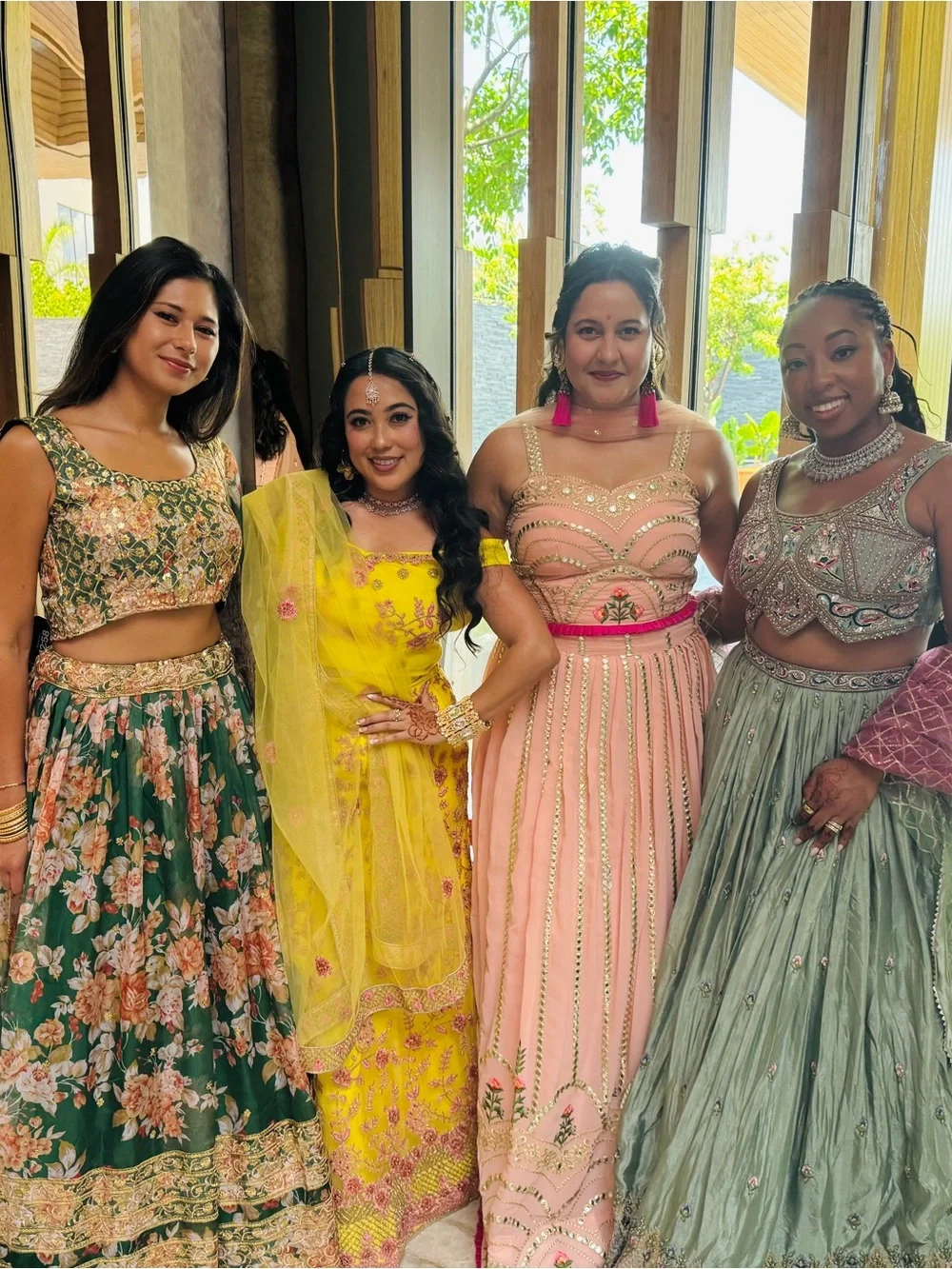 Yellow Embroidered Women's Skirt with Lehenga